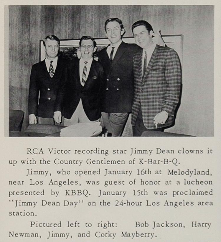 1968 Print Jimmy Dean RCA Victor Country Music KBBQ - ORIGINAL HISTORIC CML