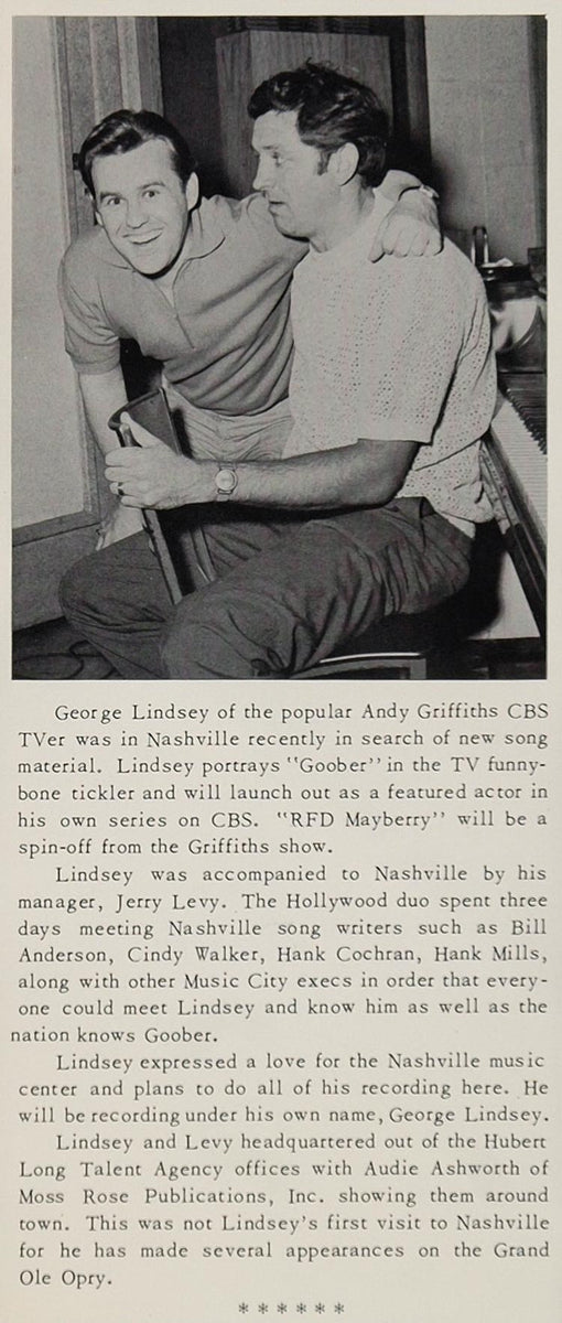 1968 Print George Lindsey Goober Griffiths RFD Mayberry ORIGINAL HISTO ...