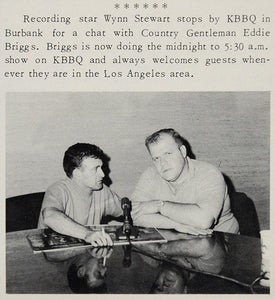 1968 Print Wynn Stewart KBBQ Radio Burbank Eddie Briggs ORIGINAL HISTORIC CML