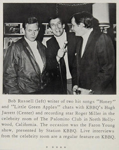1968 Print Bob Russell Roger Miller Country Music KBBQ ORIGINAL HISTORIC CML