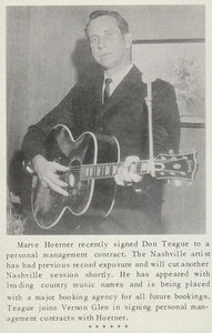 1967 Print Don Teague Country Music Singer Star Guitar ORIGINAL HISTORIC CML