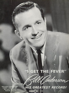 1966 Ad Bill Anderson I Get The Fever Country Hit Decca - ORIGINAL CML