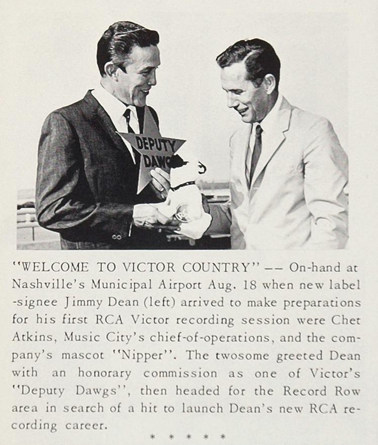 1966 Print Jimmy Dean Chet Akins RCA Victor Records - ORIGINAL HISTORIC CML