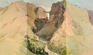 1963 Print Art Eduardo Mark Colombian Tequendama Waterfall River Canyon COL1