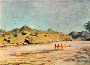 1963 Print Eduardo Mark Colombian Canoe River Mountain - ORIGINAL COL1