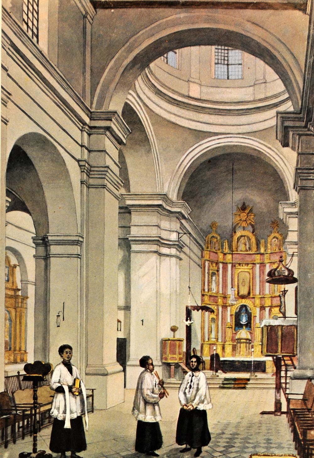 1963 Print Eduardo Mark Colombian Cathedral Interior - ORIGINAL COL1