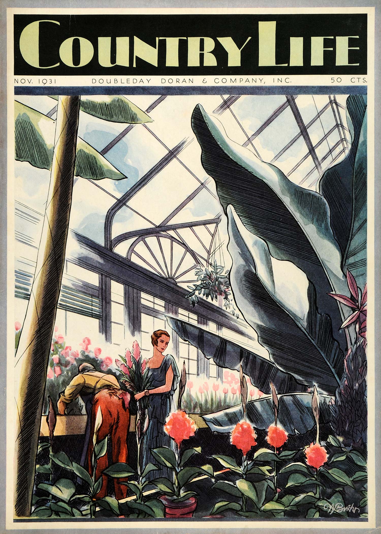 1931 Cover Country Life Greenhouse Gardening Horticulture Walter Buehr COL2