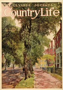 1922 Cover Country Life Summer Residential Tree Lined Street Wrought Iron COL2