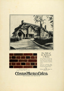1923 Ad Clinton Mortar Metallic Paint Brickwork Home Building Architecture COL2