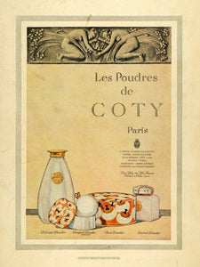 1922 Ad Talcom Compact Face Powder Sachet Coty Paris Toiletries Cosmetics COL2