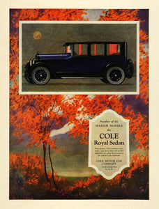 1923 Ad Antique Cole Royal Sedan Motor Car Fall Autumn Landscape COL2