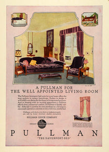 1924 Ad Pullman Davenport Day Bed Decorative Furniture Couch Home COL2