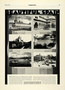 1931 Ad Spain Tourism Architecture Segovia Madrid Granada Santander COL2