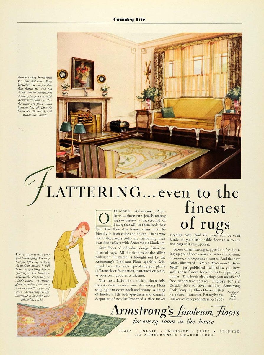 1931 Ad Armstrong Linoleum Flooring Aubusson Rugs Home Improvement Acc ...