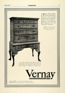 1931 Ad Vernay Queen Anne Walnut Chest Cabriole Legs Furniture Home COL2