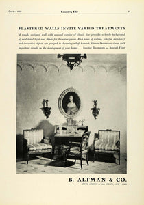 1931 Ad B. Altman Venetian Interior Decoration Design Plaster Cornice Walls COL2