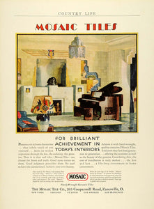 1930 Ad Mosiac Tile Flooring Home Improvement Interior Decoration Loomis COL2