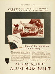 1930 Ad Alcoa Albron Aluminum Home Decor Paint Chemical Powder Metal COL2