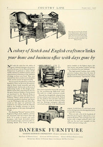 1930 Ad Scotch English Erskine Danforth Danersk Office Business Home COL2