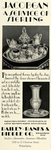 1930 Ad Bailey Banks Biddle Jacobean Period Sterling Silver Tea Set COL2
