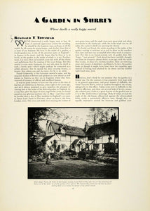 1930 Article Artist Frank Galsworthy Green Lane Farm Home Estate Surrey COL2