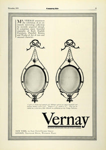 1931 Ad Vernay Adam Gilt Mirrors Period Home Furnishings Furniture Decor COL2