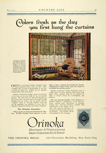 1922 Ad Orinoka Draperies Upholstery Home Decor Wicker Furniture Window COL2