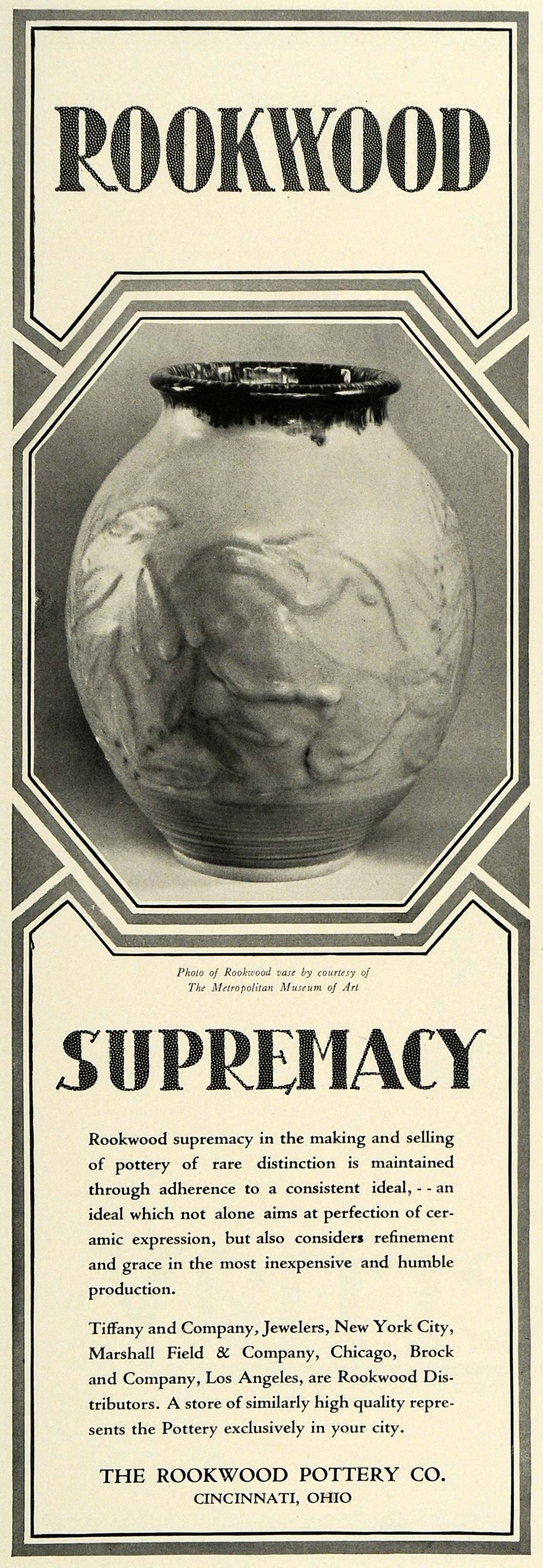 1929 Ad Rookwood Pottery Vase Decorative Household Garden Decor Cincinnati COL2