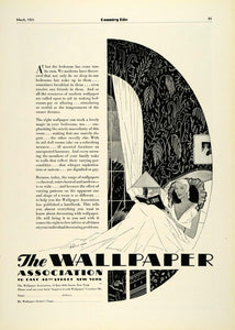 1931 Ad Wallpaper Association New York Wall Covering Home Decoration Art COL2