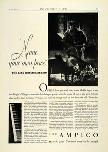1929 Ad Ampico Piano King Musical Instrument 584 Fifth Avenue New York COL2