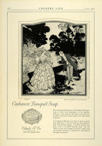 1925 Ad Cashmere Bouquet Soap Colgate The Rose Dress Painting Arthur COL2