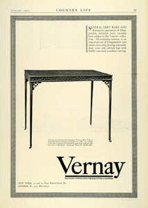 1925 Ad Vernay Old English Furniture Silver Porcelain Pottery Glassware COL2