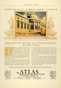 1925 Ad Atlas Portland Cement Spreckels Memorial California Palace San COL2