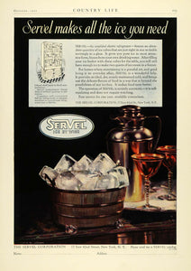 1925 Ad Servel Corp New York Ice Bucket Refrigerator Kitchen Appliances COL2
