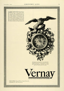 1925 Ad Vernay Sheraton Dining Room Chippendale Carved Wood Clock New York COL2
