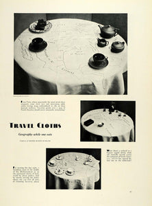 1931 Print Geography Maps Tablecloths Home Decor Grande Maison De Blanc COL3