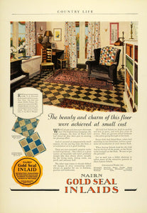 1925 Ad Congoleum Nairn Gold Seal Inlaid Flooring Griswold Home Improvement COL3