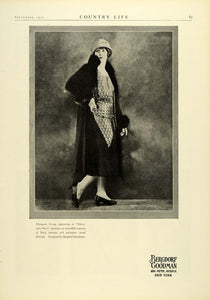1925 Ad Bergdorf Goodman Actress Margaret Irving Flapper Fashion Brocade COL3