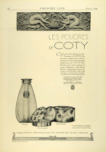 1924 Ad French Coty Talcum Compact Face Powder Makeup Cosmetics Bath COL3