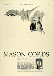 1923 Ad Mason Rubber Cord Tires Car Parts Cocoanut Grove Outdoor Formal COL3