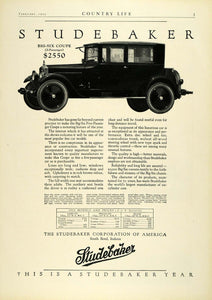 1923 Ad Antique Enclosed Studebaker Big Six Coupe Models Pricing American COL3