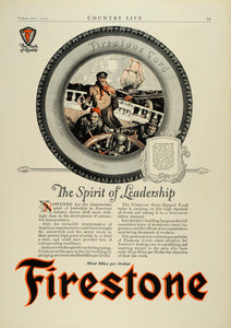1923 Ad Antique Firestone Gum Dipped Rubber Cord Tires John Willis Griffith COL3