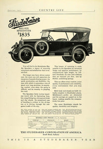 1923 Ad Studebaker Corp America Big Six Speedster Chart Prices Automobile COL3