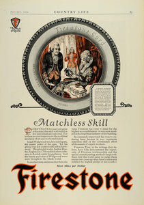 1923 Ad Firestone Tire Rubber Co Josiah Wedgwood Queen Charlotte Pneumatics COL3