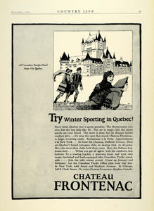 1923 Ad Chateau Frontenac Canadian Pacific Hotel Quebec Castle Canada COL3