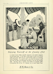 1923 Ad R H Macy Co Country Club Vintage Golfing Sports Store Clothing Art COL3