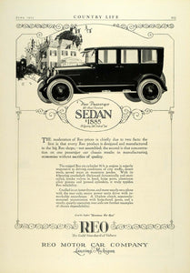 1923 Ad Reo Five Passenger Sedan House Automobile Vintage Motor Vehicle COL3
