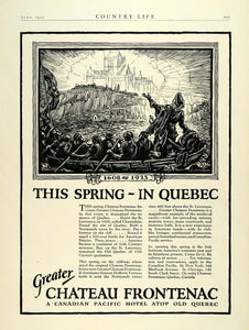 1923 Ad Chateau Frontenac Hotel Quebec Canada Spring Resort Ormiston Resort COL3