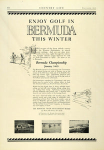 1923 Ad Bermuda Winter Vacation Trade Development Board Vintage Golfing COL3