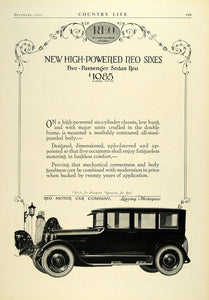 1923 Ad Reo Motor Car Lansing Michigan Five Passenger Sedan Automobile COL3